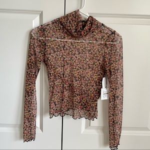 Nordstrom Sheer Cropped Top Size XS NWT